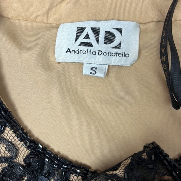Andretta Donatello Black Lace Sequin Jacket & Tank Top Formal Set 2 Pieces Sz S - Picture 16 of 16